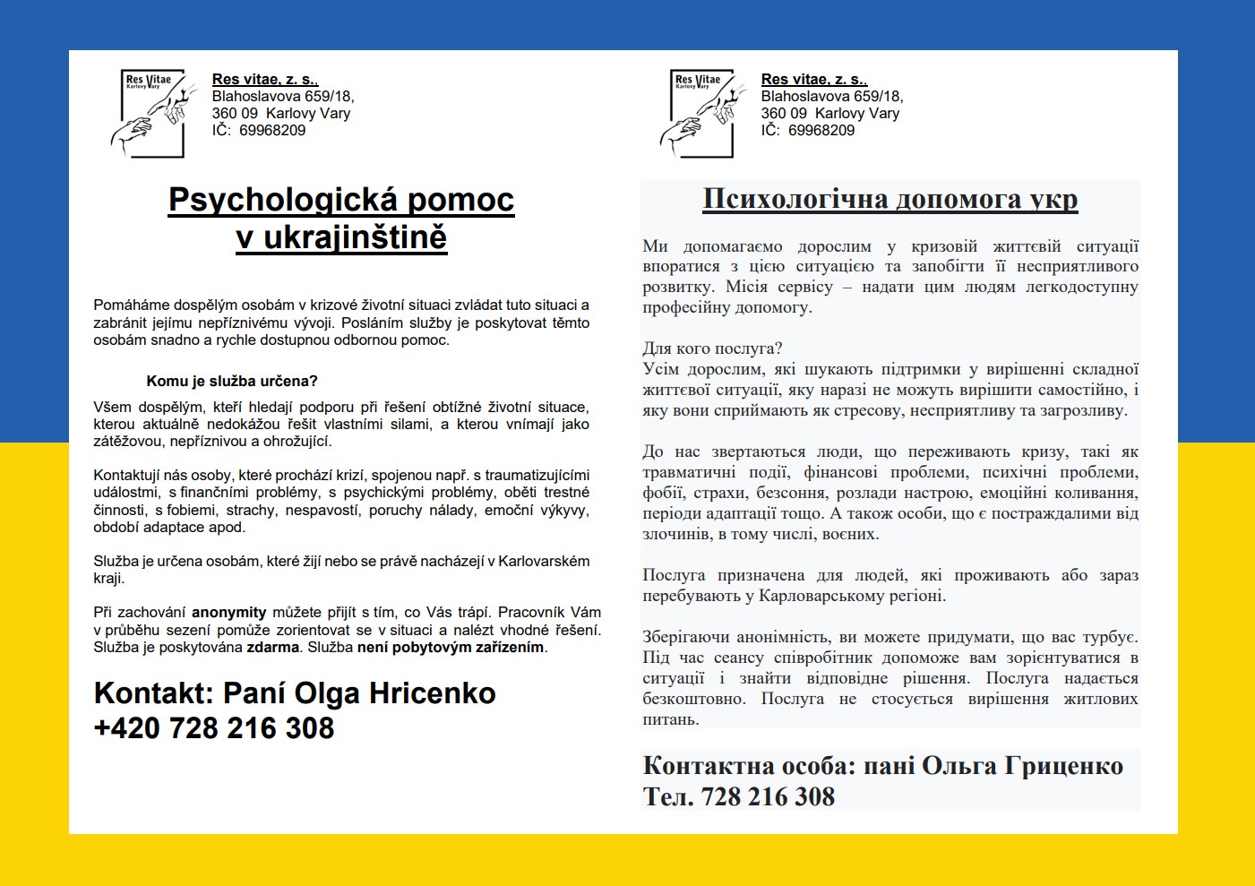 Psychologická pomoc v ukrajinštině